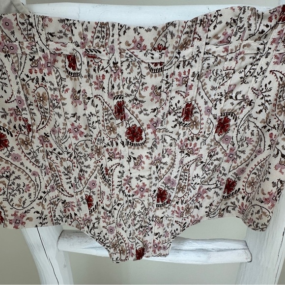 Windsor Cropped Corset Floral Puffed Short Sleeve Top Size Small - Picture 9 of 14